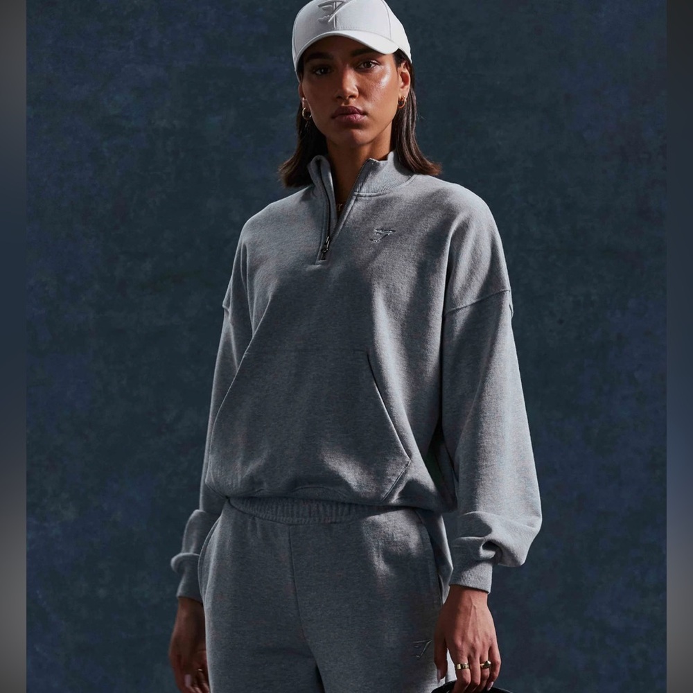 Gymshark Rest Day Gray Half-Zip Sweatshirt